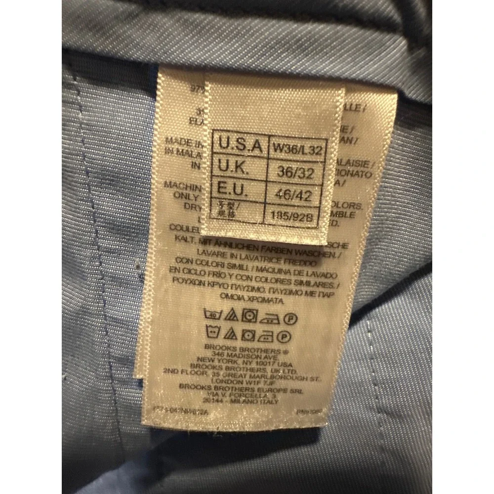 Brooks Brothers Milano Advantage Chino Pants Mens 36x32 Gray Stretch Lightweight